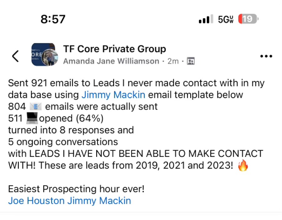 Listing Leads member success story