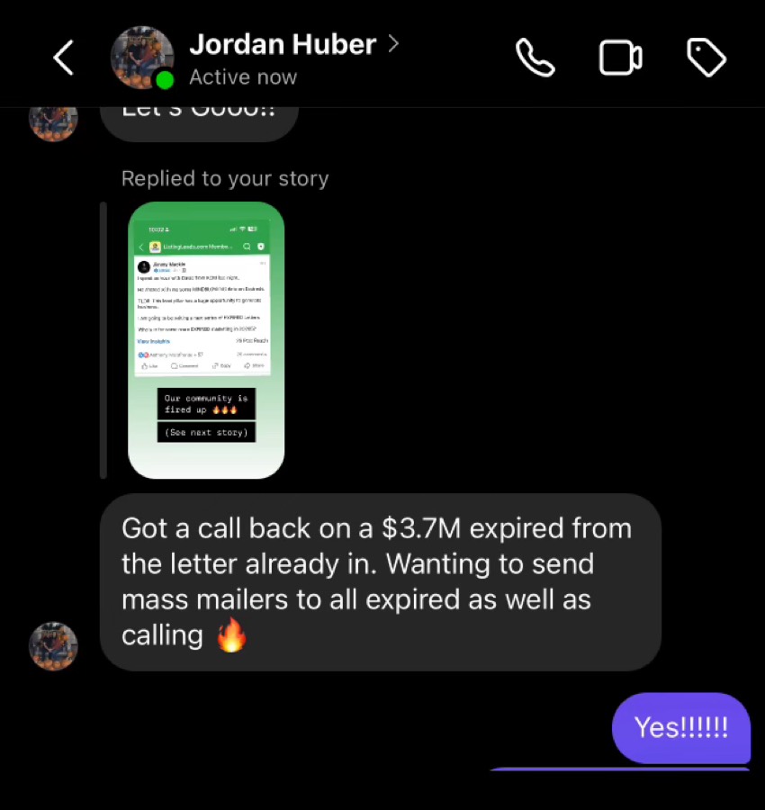 Listing Leads member success story