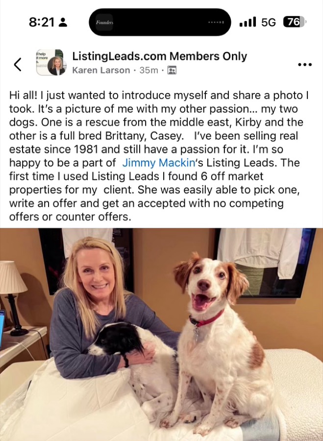 Listing Leads member success story