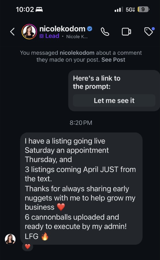 Listing Leads member success story