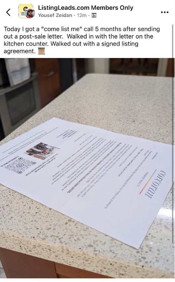 Listing Leads member success story