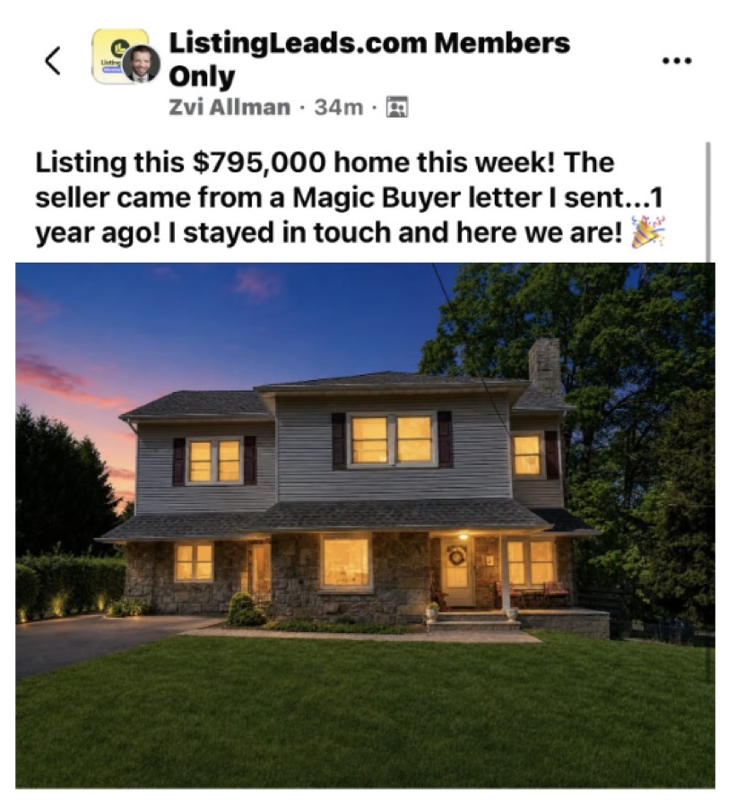 Listing Leads member success story