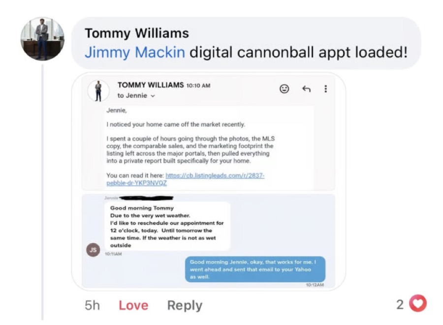 Listing Leads member success story