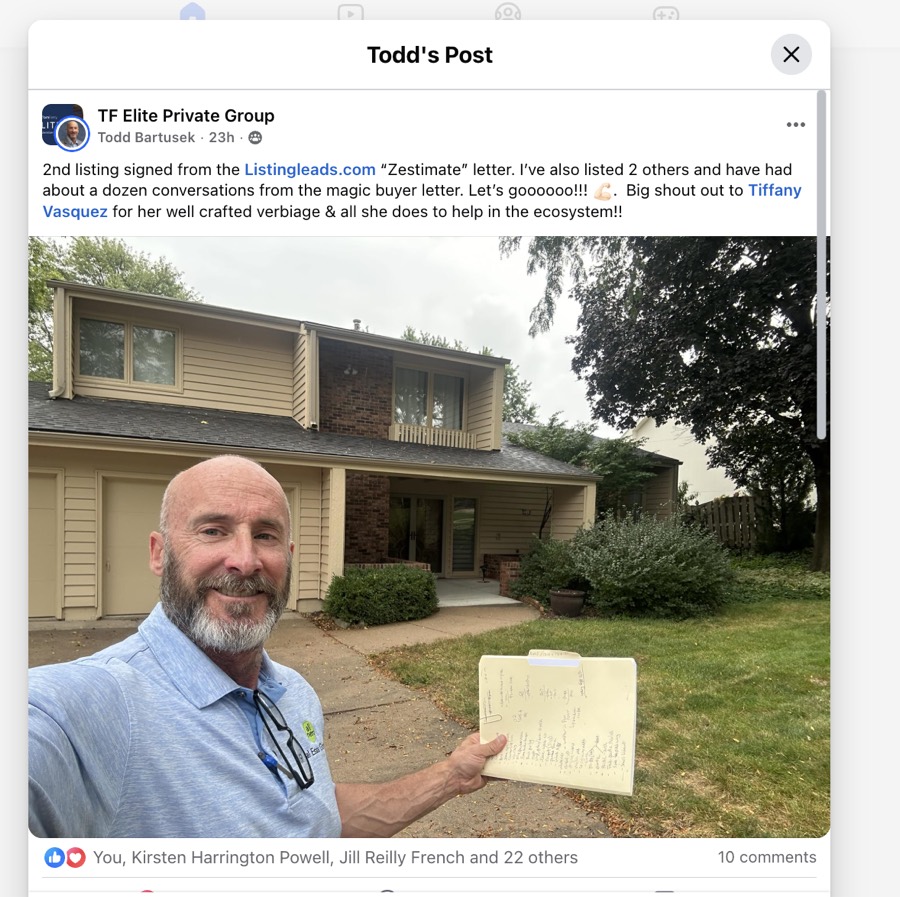 Listing Leads member success story