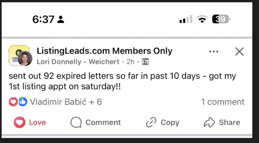 Listing Leads member success story