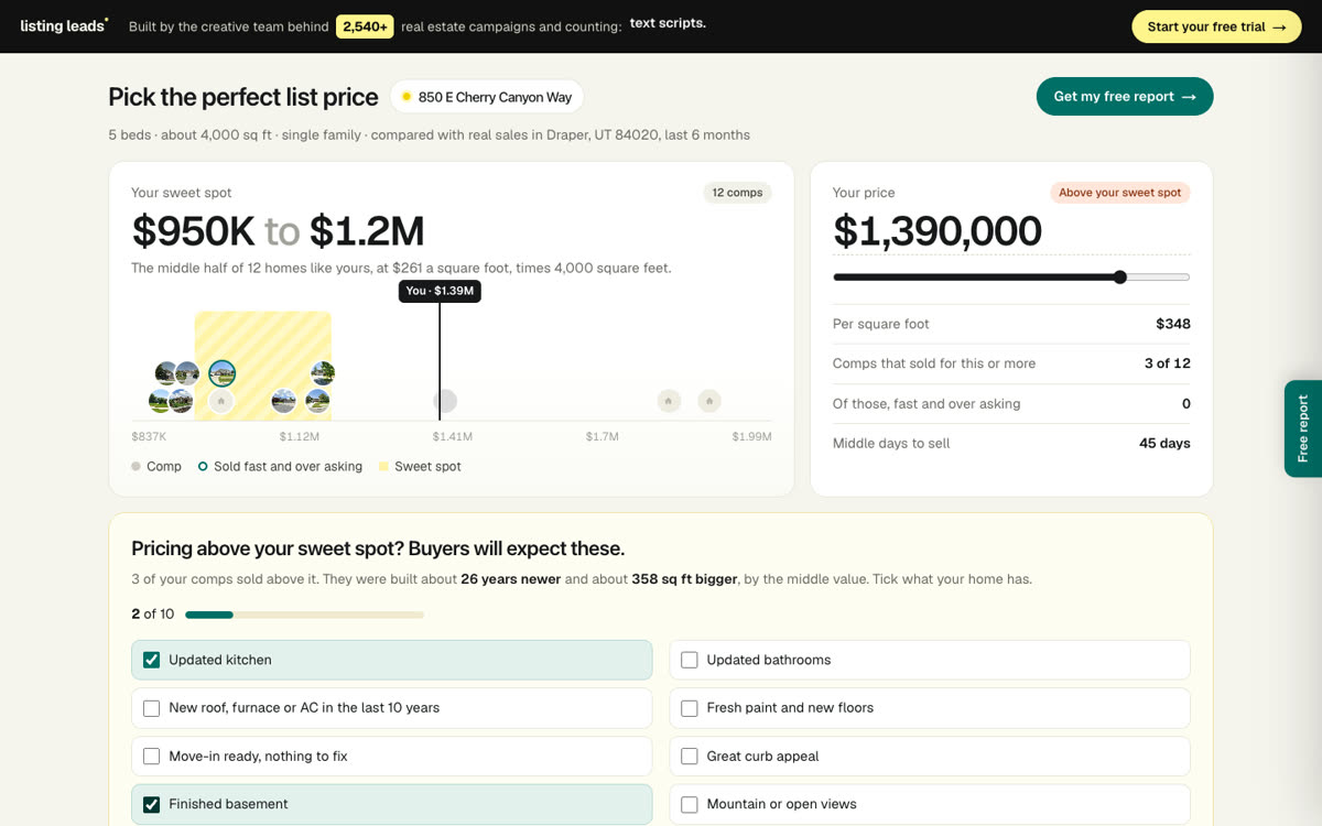 The free pricing tool, finished